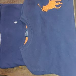 Authentic Ralph Lauren bundle. 2 blue shirts. 1 long sleeve, 1 short sleeve.